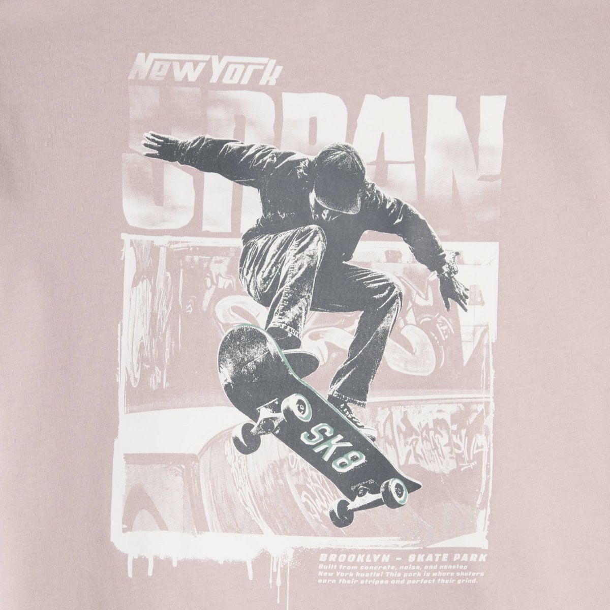 Boys' Short Sleeve 100% Cotton Skateboard Oversized Graphic T-Shirt - Cat & Jack™ Light Mauve - thumbnail 8