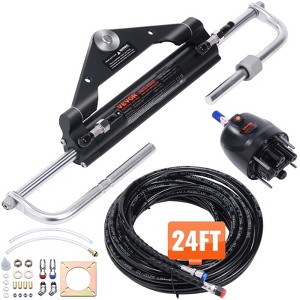 VEVOR Hydraulic Outboard Steering Kit, 150HP, Marine Boat Hydraulic Steering System, with Helm Pump Two-Way Lock Cylinder, Black - 1 of 4