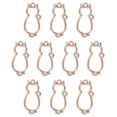 Unique Bargains Alloy Necklace Resin Casting Cat Shaped Pendant Frames 1.5" 10 Pcs
