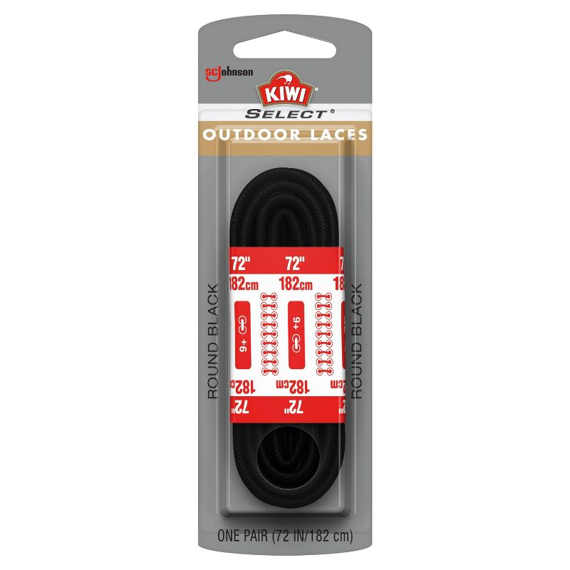 KIWI Select Outdoor Round Laces - Black 72in, 1 of 6