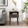 TIRAMISUBEST Slate Grey Contemporary Angled Nightstand-Modern Style with Metal Legs and Open Storage - 2 of 4