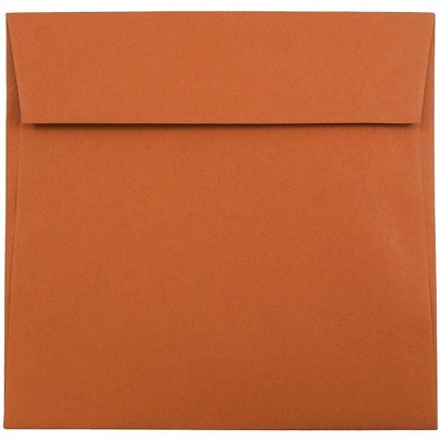 JAM Paper 6.5 x 6.5 Square Invitation Envelopes Dark Orange 3157452