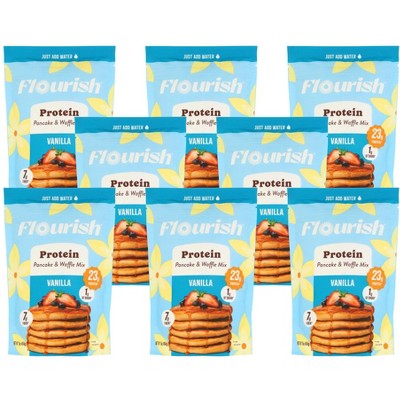 Flourish Vanilla Protein Pancake and Waffle Mix - Case of 8/16 oz