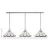 Toltec Lighting Any 3 - Light Chandelier in  Brushed Nickel with 16" Pearl & Black Flair Art Glass Shade - 2 of 2
