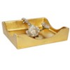 Classic Touch Gold Square Napkin Holder With Flower Design - 2 of 3