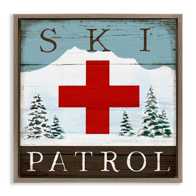 Stupell Industries Ski Patrol Rustic Cabin Sign, 25" x 25"