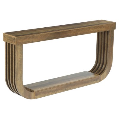 Resenkos Mid - Century Modern Wooden Console Table, U - Shaped Entryway Sofa Side Table Brown