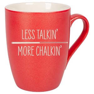 100 North Crimson Red Metallic Finish, 10 Ounce, Comfortably Fits Your Hands, New Bone China Coffee Tea Cup Mug, Less Talkin' More Chalkin' - 1 of 1