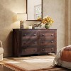GALAXHERO Farmhouse 6 Drawer Wood Dresser, 53.07" Wide Storage Organizer with Double Rustic Handles TV Stand for 60" TV - 2 of 4