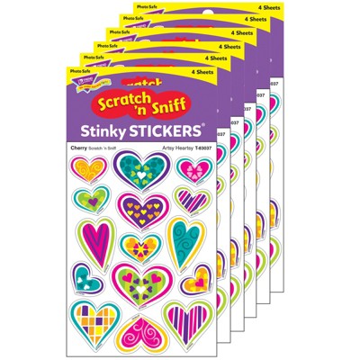 TREND Artsy Heartsy/Cherry Mixed Shapes Stinky Stickers®, 60 Per Pack, 6  Packs