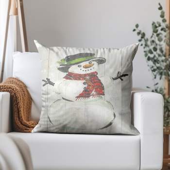 Holiday Snowman by Pi Holiday Collection -  14" x 14" Throw Pillow - Americanflat