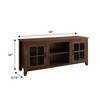 Vynxaria Farmhouse Glass & Wood TV Stand for TVs up to 65" - Dark Walnut Finish - 2 of 4