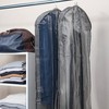Household Essentials Hanging Zippered Garment Storage Bag with Clear Vision Front Set of 2 Graphite Gray: Polyester, 56" Height - 2 of 4