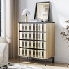 NicBex Natural Fluted Bedroom Dressers with Drawers,Wooden Dresser Chest,Chest of Drawers for Bedroom,Entryway - 2 of 4