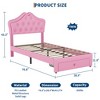 Twin Size Bed Frame with LED Lights, Upholstered Platform Bed with Storage Drawer, Crystal Tufted Headboard for Kids, Teens, Noise-Free Slats - 4 of 4