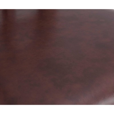 Napa Mahogany Rubberwood Counter Height Swivel Stool with Faux Leather Seat
