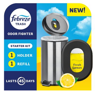 Febreze Trash Fresh Lemon Air Freshener Starter Kit: Non-Powered, Oil, 2-Pack, 0.16 oz