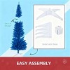TopComfy Christmas Tree Stands Artificial Christmas Tree Festive Pencil Christmas Tree Cozy Snowy Decor for Living Room, Blue, 33.1"*6.7"*7.49" - 3 of 4