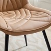 Sapphtopaz Mid Century Modern Dining Chairs Set of 2 PU Leather Quilting Upholstered Chair with Breathable Cushion for Kitchen, Dining Room - 3 of 4