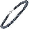 Steeltime Men's hematite beads and stainless steel clasp bracelet - 2 of 4