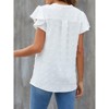Womens White Blouse V Neck Ruffle Sleeve Flowy Shirts Dressy Casual Cute Summer Tops - 4 of 4