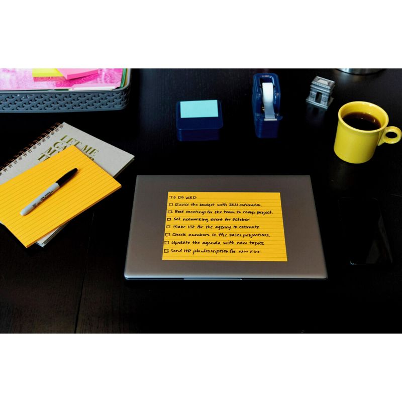 Post-it Super Sticky Large Lined Notes, 8 x 6 Inches, Energy Boost, Pack of 4, 5 of 6