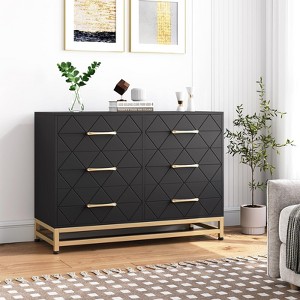 Dresser for Bedroom with 6 Drawer Double Dressers, Modern Wooden Dresser Chest - 1 of 4