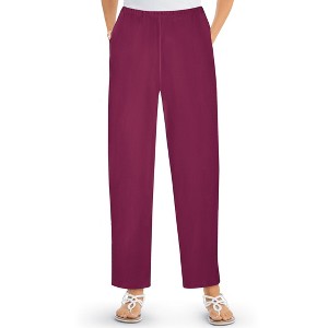Collections Etc Elastic Waistband with Side Pockets Cotton Knit Pants - 1 of 4