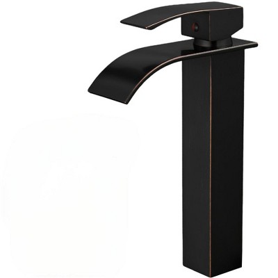 BWE Waterfall Single Hole Single Handle Bathroom Vessel Sink Faucet With Pop-up Drain Assembly