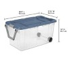 Racxily Pack of 2 Extra Large Storage Bin, 40 Gallon Wheeled Plastic Storage Container with Handle - 3 of 4