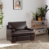 Home Imports Emporium Genuine Leather Living Room Set – Sofa Sets with Goose Feather Cushions and Mid-Century Modern Design - 2 of 4