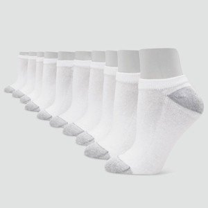 Hanes Women's Extended Size 10pk No Show Socks - 8-12 - 1 of 3