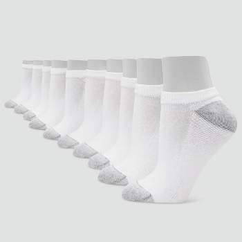 Hanes Women's Extended Size 10pk No Show Socks - 8-12