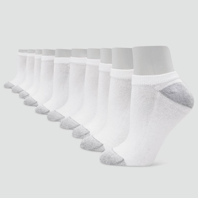 Hanes Women's Extended Size 10pk No Show Socks - 8-12, 1 of 5