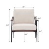 FONTOI Accent Chair with Removable Cushion, Comfy Chair with Wood Armrests for Living Room, Bedroom, White, 28.74"*34.25"*35.43" - 3 of 4