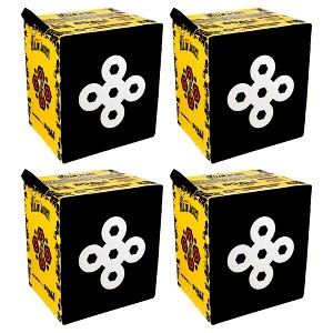 Morrell Targets Yellow Jacket 380 FPS Dual Threat Weatherproof Compound Crossbow Cube Any Tip Foam Archery Target with Carry Handle, 4 Pack, Yellow - 1 of 4