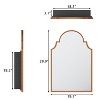 30x20 Inch Black Wrought Iron Scalloped Arched Mirror Cabinet - Decorative Large Wall Mirror Decor with Metal Frame Ideal for Living and Bathroom - 2 of 4