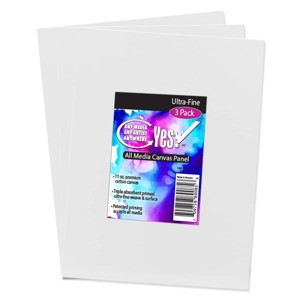 Yes! Artist All Media 11oz 3 Pack Triple Primed Cotton Art Canvas Panels - 1 of 4