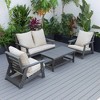 Modern 4-Piece Outdoor Conversation Set with Cushions and Coffee Table - 2 of 4