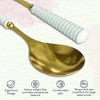 Portmeirion Sophie Conran Salad Servers 10-Inch - Set of 2, Gold Metal Spoons with Fine Porcelain Ripple Handles, Elegant Cutlery - 2 of 4