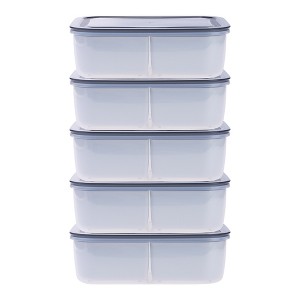 REGALWOVEN Leakproof Plastic Meal Prep Airtight Food Storage Containers 5 Packs 8"x 5.9"x 2.6" - 1 of 4