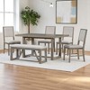 6-Piece Dining Table Set for 6, 60" Wooden Kitchen Table with 4 Chairs & Bench, Solid Rubberwood Frame, Perfect for Dining Room & Kitchen - 3 of 4