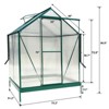 Gulches 6x4x7 Feet Green Polycarbonate Greenhouse Heavy Duty Powder Coated Aluminum Walk in Kit with Rain Gutter Vent Door Backyard Garden - 2 of 4