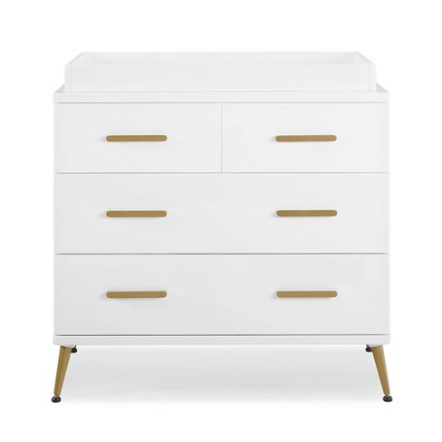 Delta children lancaster 3 drawer dresser with changing outlet top