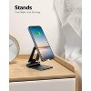 Attop Dual Folding Cell Phone Stand, Fully Adjustable Foldable Desktop Phone Holder Cradle Dock Compatible with Phone, Nintendo Switch, All Phones - 2 of 4
