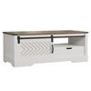 47.2"Farmhouse Sliding Barn Door Coffee Storage Large Rectangular Table,DARK GREY - 2 of 4