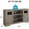 Acekool Farmhouse TV Stand with LED Lights, Elegant Entertainment Center for 65 Inch TVs, with Storage Cabinets and Open Shelves - 2 of 4