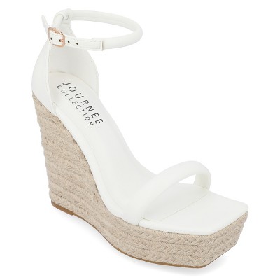 Journee Collection Womens Olesia Buckle Espadrille Wedge Sandals