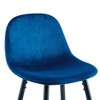 PAGED Modern Velvet Bar Stools Set of 2, Counter Height Bar Chair with Back and Metal Legs for Bar, Kitchen, Dining Room - 4 of 4