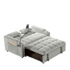 TIRAMISUBEST 3 in 1 Velvet Foldable Sofa Bed, Multi-purpose Convertible Sofa, USB Port, Adjustable Backrest, Swivel Stand, Pink - 3 of 4